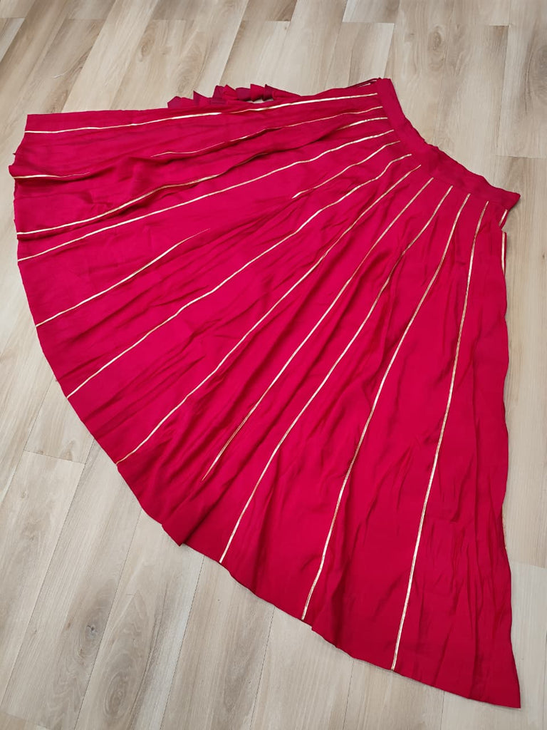 Pink Navratri Special Roman Fabric Lehenga Choli with Kutchi Gamthi & Mirror Work ClothsVilla