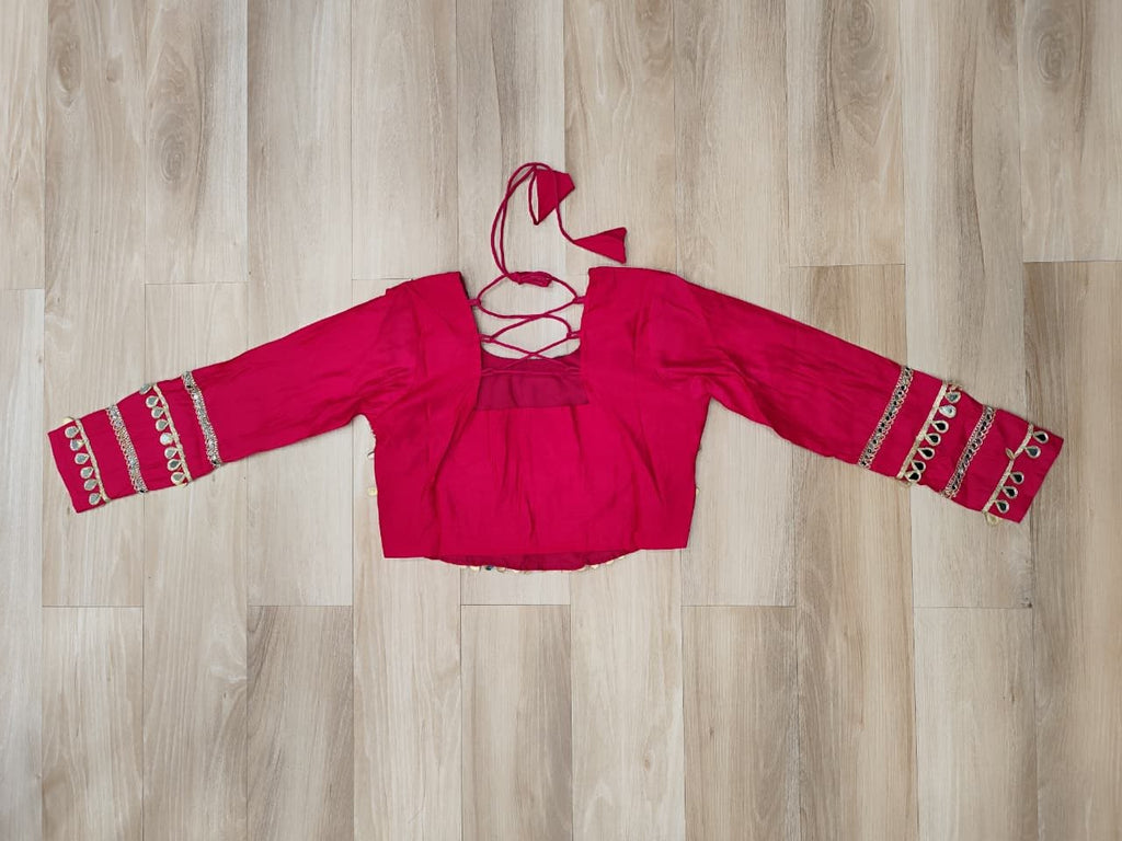 Pink Navratri Special Roman Fabric Lehenga Choli with Kutchi Gamthi & Mirror Work ClothsVilla