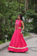 Load image into Gallery viewer, Pink Navratri Special Roman Fabric Lehenga Choli with Kutchi Gamthi &amp; Mirror Work ClothsVilla