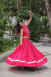 Load image into Gallery viewer, Pink Navratri Special Roman Fabric Lehenga Choli with Kutchi Gamthi &amp; Mirror Work ClothsVilla