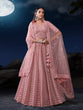 Load image into Gallery viewer, Pink Net Lehenga Choli Set with Dazzling Embroidery ClothsVilla
