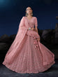 Load image into Gallery viewer, Pink Net Lehenga Choli Set with Dazzling Embroidery ClothsVilla