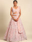 Pink Net Multi Sequins with heavy Zarkan embroidery Semi-Stitched Lehenga choli & Dupatta Clothsvilla