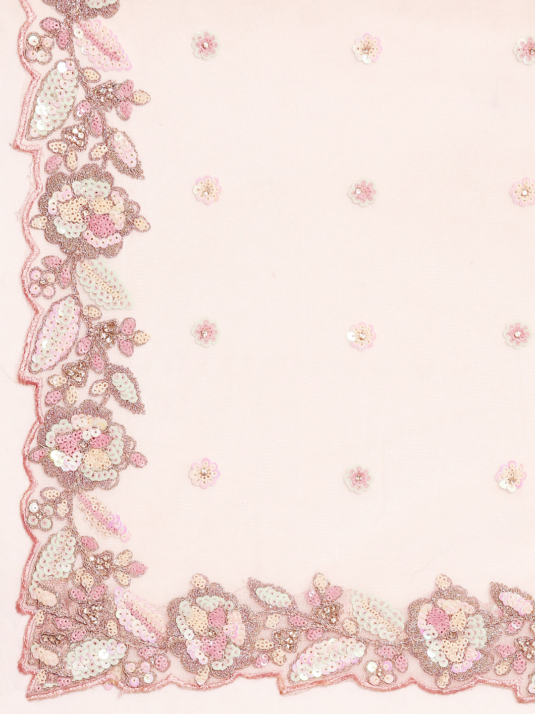 Pink Net Multi Sequins with heavy Zarkan embroidery Semi-Stitched Lehenga choli & Dupatta Clothsvilla