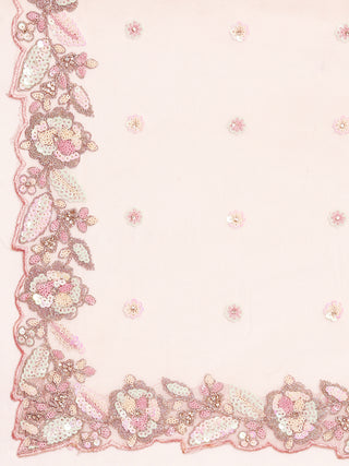 Pink Net Multi Sequins with heavy Zarkan embroidery Semi-Stitched Lehenga choli & Dupatta Clothsvilla