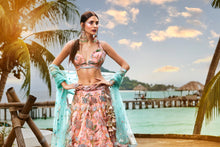 Load image into Gallery viewer, Pink Net Sequins and Zarkan embroidery Semi-Stitched Lehenga choli &amp; Dupatta ClothsVilla