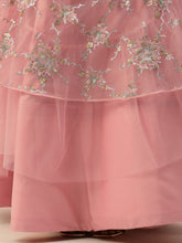 Load image into Gallery viewer, Pink Net Sequins Embroideried Semi-stitched Lehenga Clothsvilla