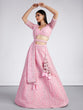 Load image into Gallery viewer, Pink Net Sequins, Zarkan and thread embroidery Semi-Stitched Lehenga choli &amp; Dupatta ClothsVilla