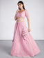 Pink Net Sequins, Zarkan and thread embroidery Semi-Stitched Lehenga choli & Dupatta ClothsVilla