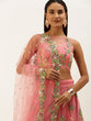 Load image into Gallery viewer, Pink Net Sequinse Cut Work Semi-Stitched Lehenga &amp; Unstitched Blouse with Dupatta Clothsvilla