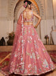 Load image into Gallery viewer, Pink Net Sequinse embroidery Semi-Stitched Lehenga choli &amp; Dupatta ClothsVilla