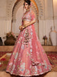 Load image into Gallery viewer, Pink Net Sequinse embroidery Semi-Stitched Lehenga choli &amp; Dupatta ClothsVilla