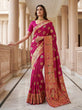 Load image into Gallery viewer, Pink Nylon Satin Zari Weaving Saree ClothsVilla