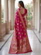 Load image into Gallery viewer, Pink Nylon Satin Zari Weaving Saree ClothsVilla
