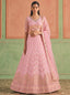 Pink Organza Embroidered Foil Mirror Work Lehenga Choli Clothsvilla