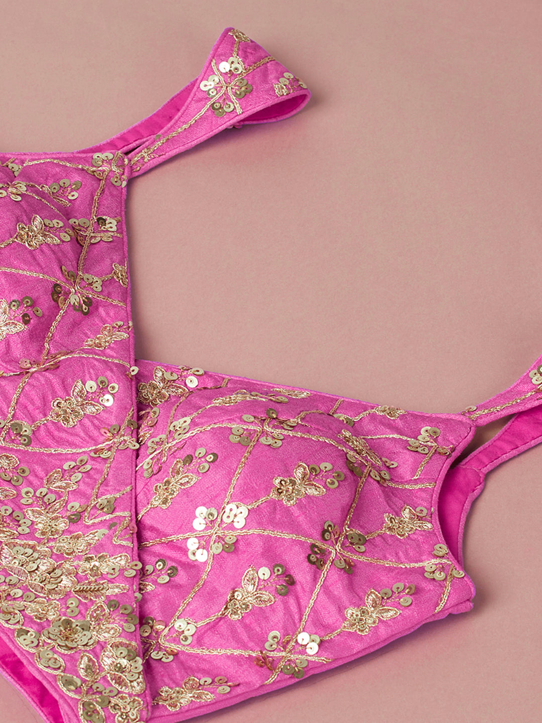 Pink Organza Floral Printed Semi-Stitched Lehenga choli & Dupatta Clothsvilla