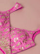Load image into Gallery viewer, Pink Organza Floral Printed Semi-Stitched Lehenga choli &amp; Dupatta Clothsvilla