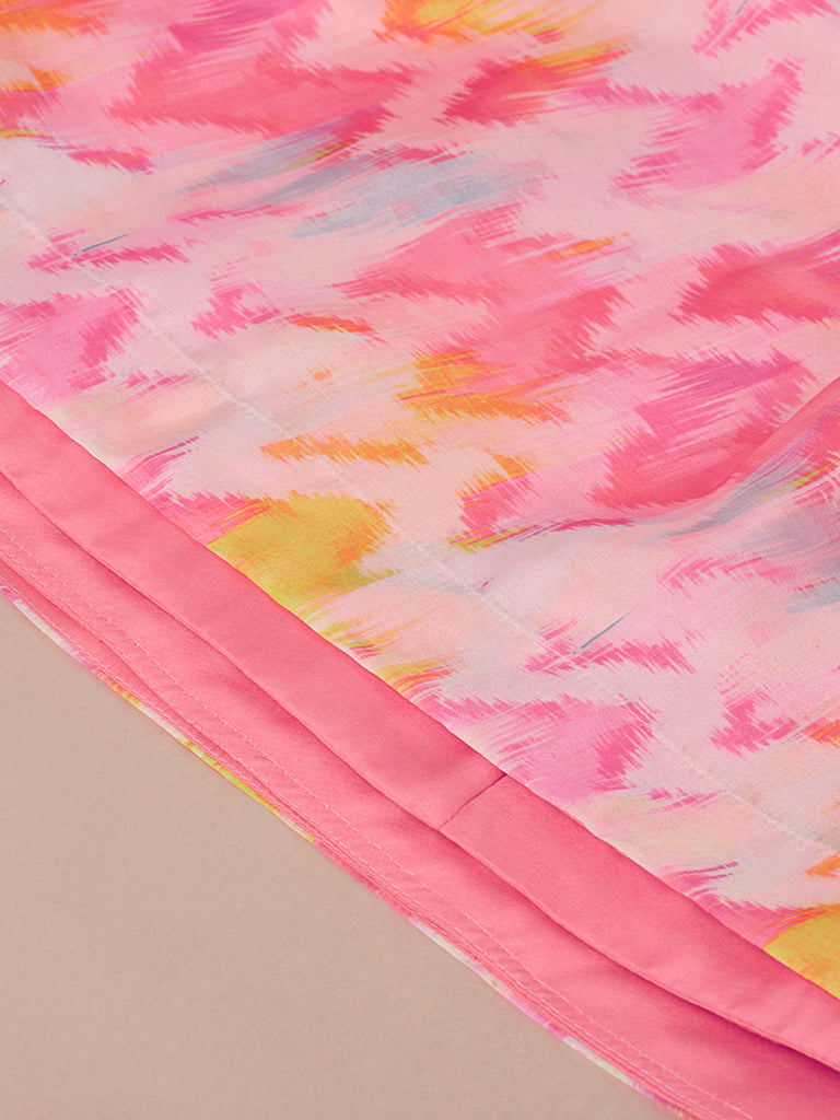 Pink Organza Floral Printed Semi-Stitched Lehenga choli & Dupatta Clothsvilla