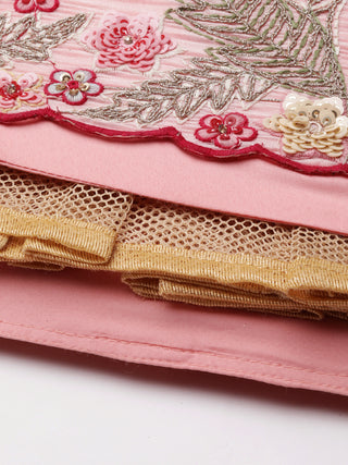 Pink Organza Sequins and Zarkan embroidery Semi-Stitched Lehenga choli & Dupatta ClothsVilla