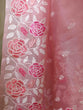 Load image into Gallery viewer, Pink Organza Silk Saree with Resham Floral Embroidery ClothsVilla