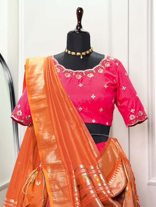 Pink Paithani Lehenga Choli Set ClothsVilla