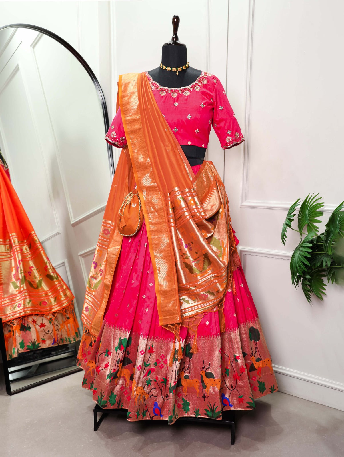 Pink Paithani Lehenga Choli Set ClothsVilla