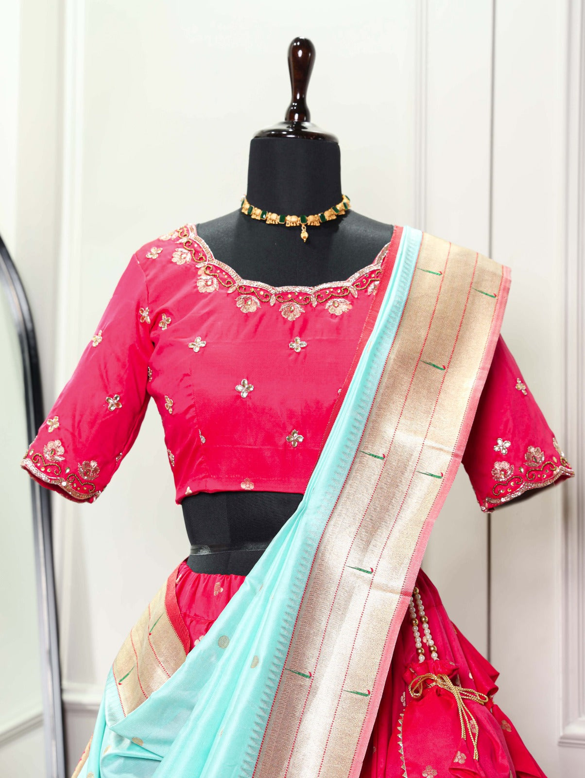 Pink Paithani Lehenga Choli Set ClothsVilla
