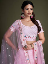 Load image into Gallery viewer, Pink Pakistani Georgette Lehenga Choli For Indian Festivals &amp; Weddings - Sequence Embroidery Work, Thread Embroidery Work, Clothsvilla