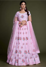 Load image into Gallery viewer, Pink Pakistani Georgette Lehenga Choli For Indian Festivals &amp; Weddings - Sequence Embroidery Work, Thread Embroidery Work, Clothsvilla