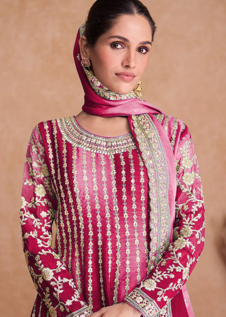 Pink Pakistani Outfit Wear Sharara Dress - Clothsvilla Pink Pakistani Outfit Wear Sharara Dress - Clothsvilla