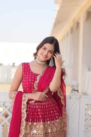 Pink Premium Designer Kurti-Gharara-Dupatta Set for Dazzling Occasions ClothsVilla