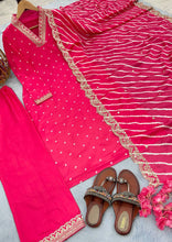 Load image into Gallery viewer, Pink Premium Designer Readymade Top, Bottom &amp; Dupatta Set - Party Wear Collection Clothsvilla