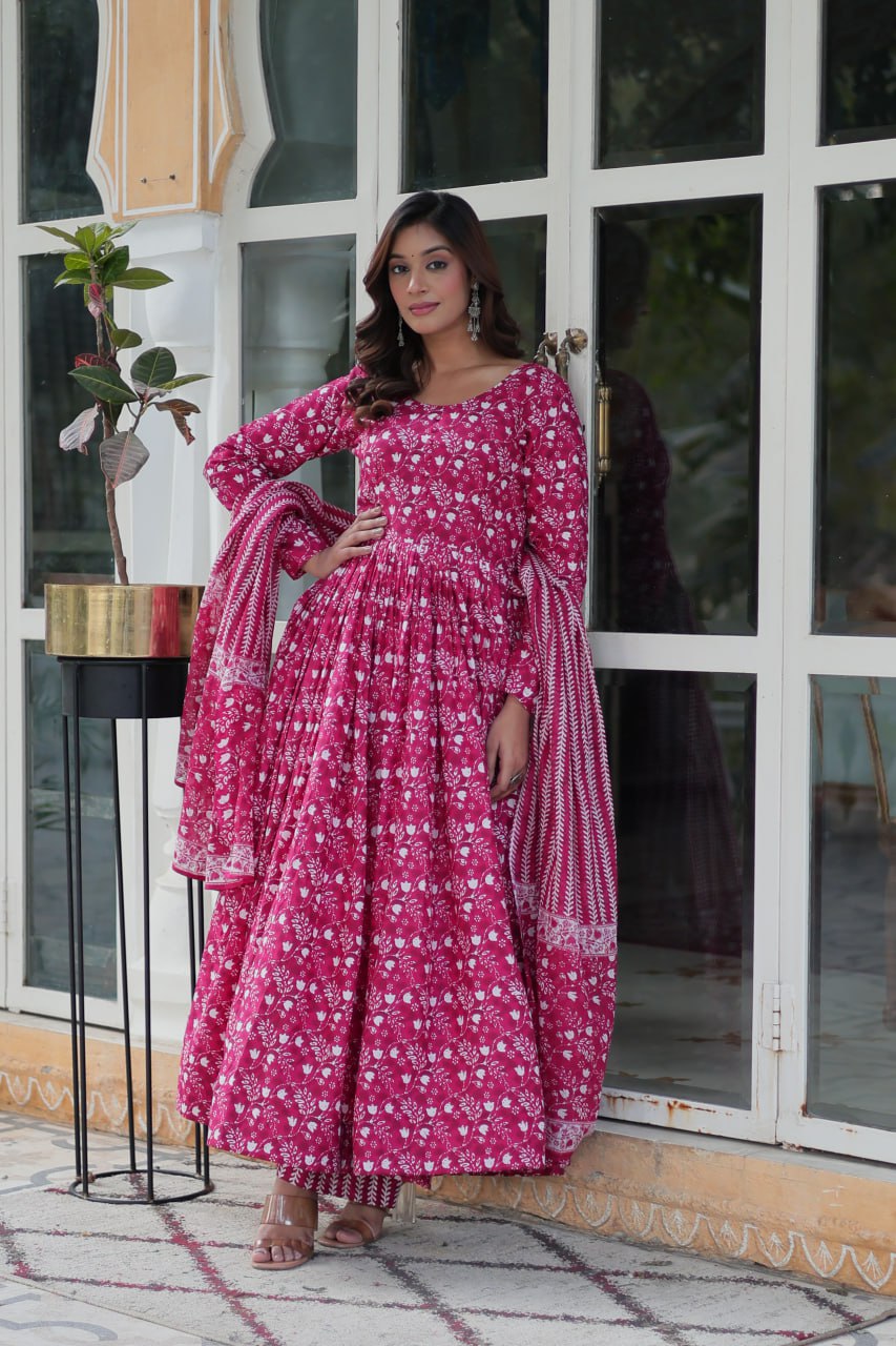 Pink Premium Readymade Kurti with Pant & Dupatta Set – Elegant & Comfortable! Clothsvilla