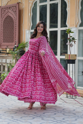 Pink Premium Readymade Kurti with Pant & Dupatta Set – Elegant & Comfortable! Clothsvilla