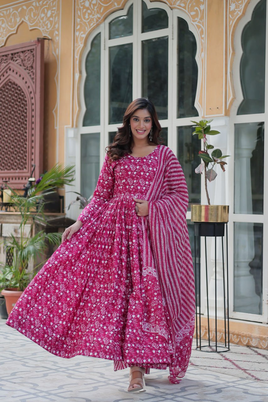 Pink Premium Readymade Kurti with Pant & Dupatta Set – Elegant & Comfortable! Clothsvilla