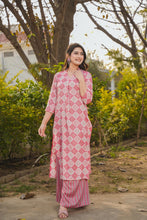 Load image into Gallery viewer, Pink Printed Rayon Kurti ClothsVilla