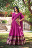 Pink Pure Chanderi Elegance Stitched Lehenga Set with Zari Weaving – 3-Piece Ensemble ClothsVilla