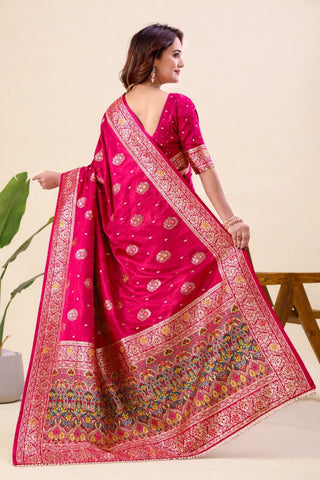 Pink Pure Nylon Satin Saree