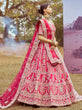 Load image into Gallery viewer, Pink Pure silk Moti, Sequins embroidery Semi-Stitched Bridel Lehenga choli &amp; Dupatta ClothsVilla