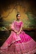 Load image into Gallery viewer, Pink Pure Silk Moti &amp; Zarkan heavy embroidery Semi-Stitched Lehenga choli &amp; Dupatta Clothsvilla