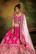 Load image into Gallery viewer, Pink Pure Silk Moti &amp; Zarkan heavy embroidery Semi-Stitched Lehenga choli &amp; Dupatta Clothsvilla