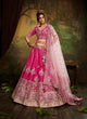 Load image into Gallery viewer, Pink Pure Silk Moti &amp; Zarkan heavy embroidery Semi-Stitched Lehenga choli &amp; Dupatta Clothsvilla