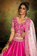 Load image into Gallery viewer, Pink Pure Silk Moti &amp; Zarkan heavy embroidery Semi-Stitched Lehenga choli &amp; Dupatta Clothsvilla
