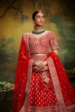 Load image into Gallery viewer, Pink Pure Silk Moti &amp; Zarkan heavy embroidery Semi-Stitched Lehenga choli &amp; Dupatta Clothsvilla