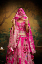 Load image into Gallery viewer, Pink Pure Silk Moti &amp; Zarkan heavy embroidery Semi-Stitched Lehenga choli &amp; Dupatta ClothsVilla