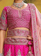 Load image into Gallery viewer, Pink Pure Silk Moti &amp; Zarkan heavy embroidery Semi-Stitched Lehenga choli &amp; Dupatta ClothsVilla