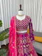 Load image into Gallery viewer, Pink-Purple Designer Faux Georgette Lehenga Choli with Dupatta ClothsVilla