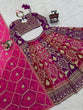 Load image into Gallery viewer, Pink-Purple Designer Faux Georgette Lehenga Choli with Dupatta ClothsVilla