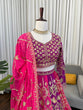 Load image into Gallery viewer, Pink-Purple Designer Faux Georgette Lehenga Choli with Dupatta ClothsVilla