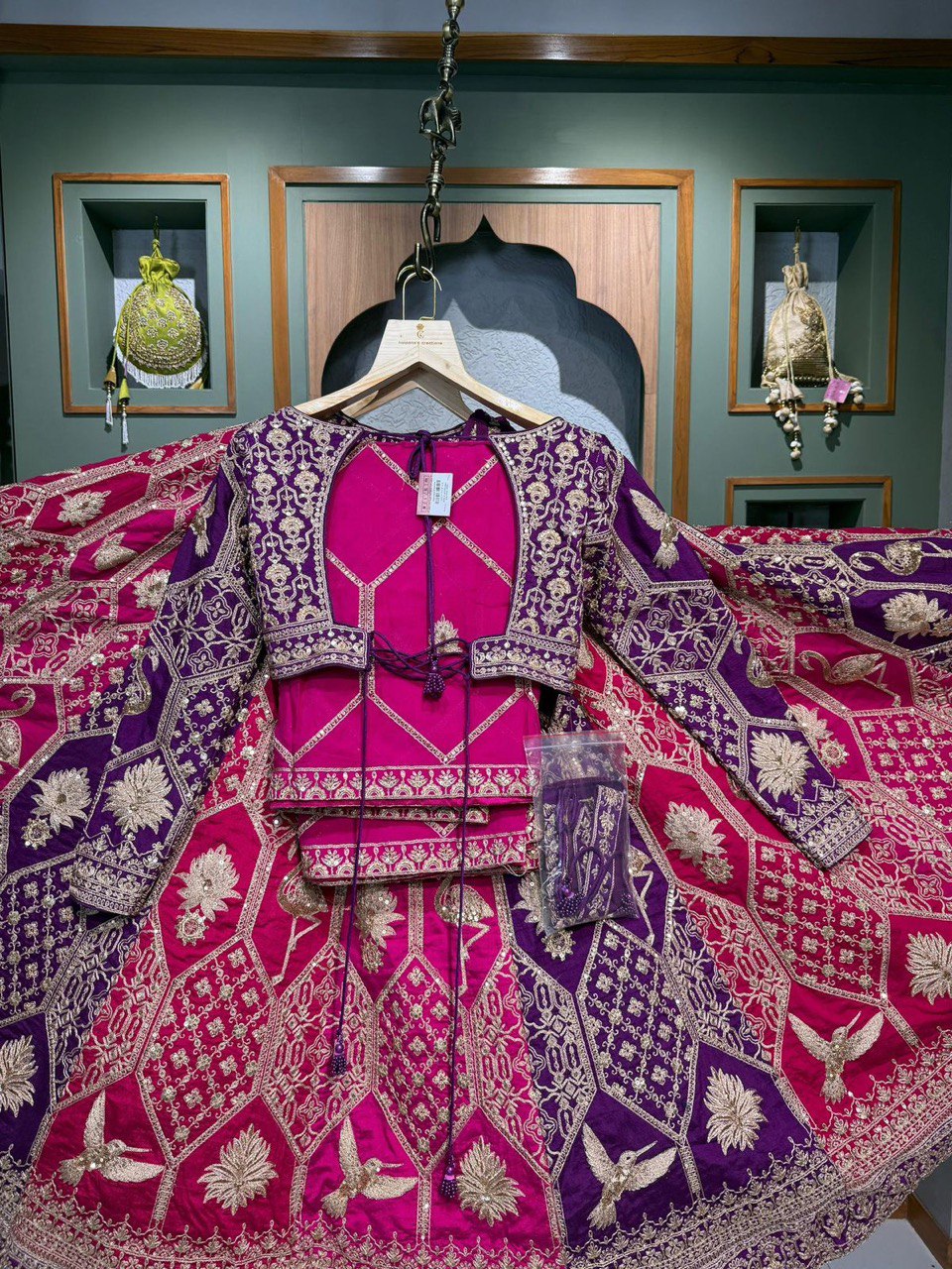 Pink-Purple Designer Faux Georgette Lehenga Choli with Dupatta ClothsVilla